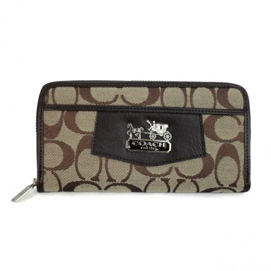 Coach Logo Signature Large Brown Wallets EEU | Coach Outlet Canada